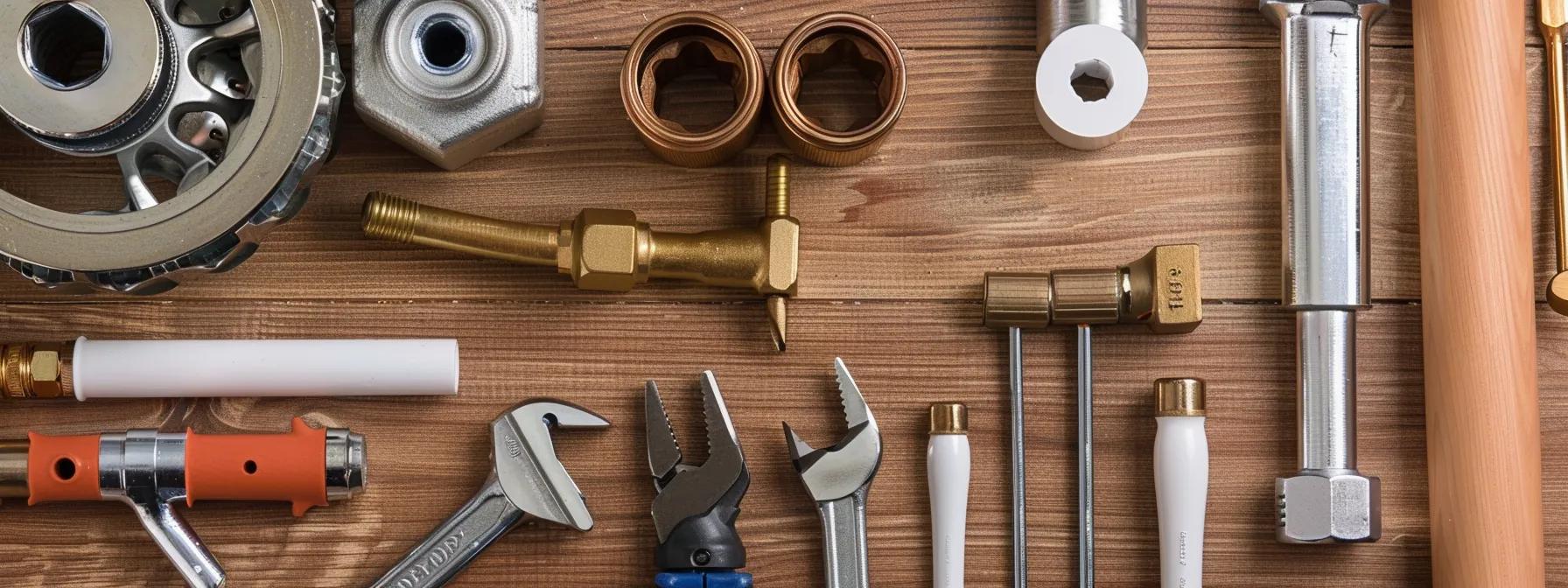 Home plumbing checklist laid out with basic tools for homeowner maintenance
