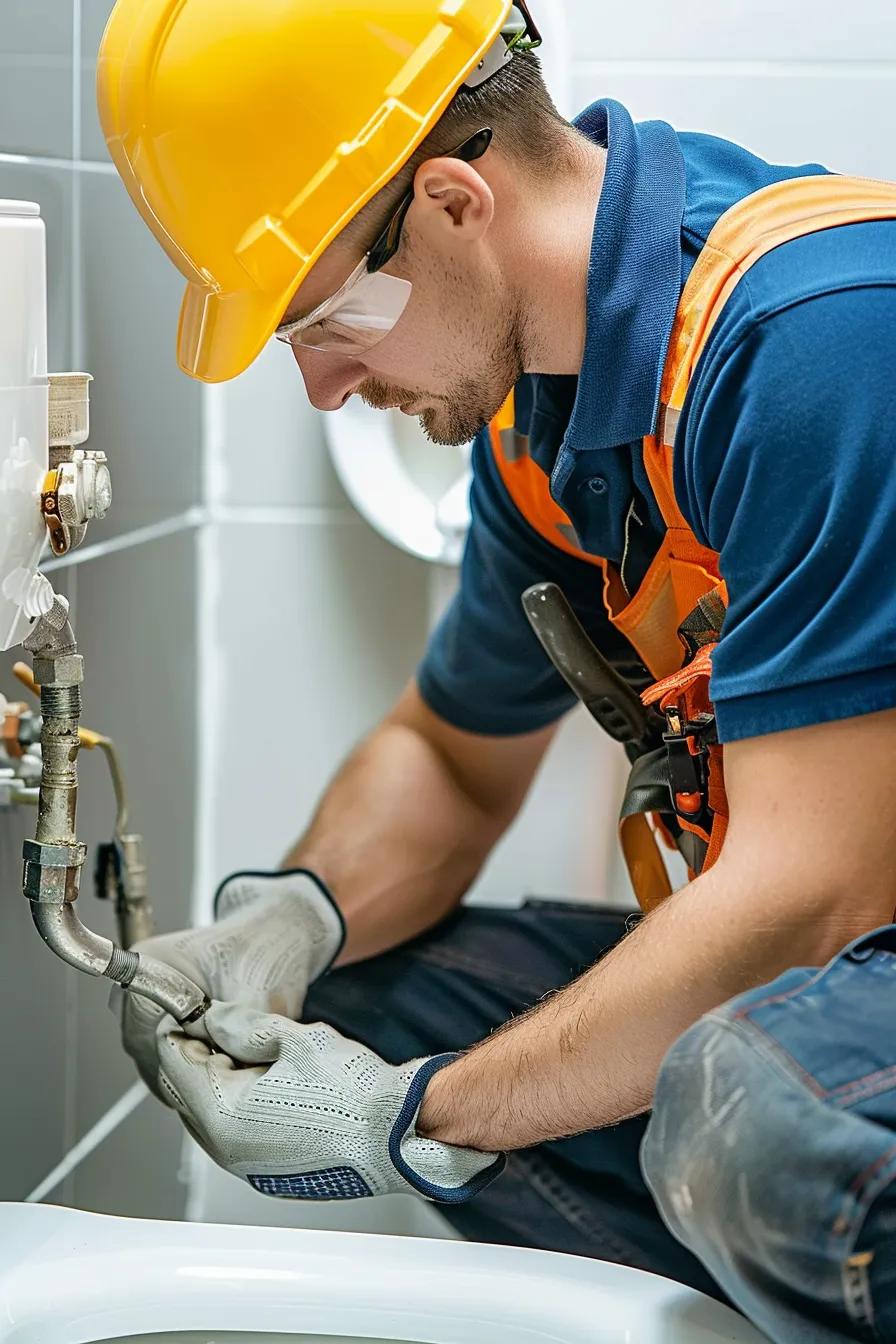 professional repairing a toilet, toilet services