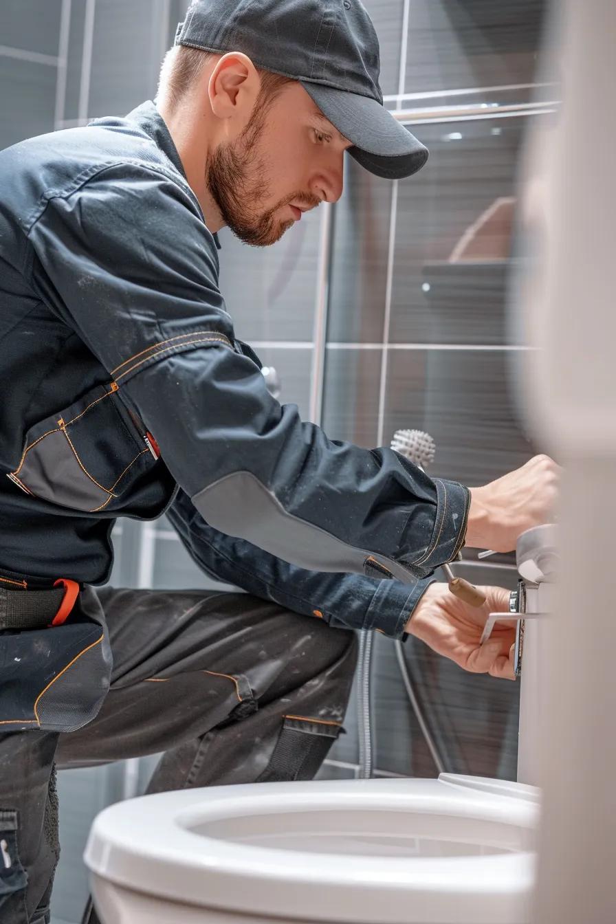 professional repairing a toilet, toilet services
