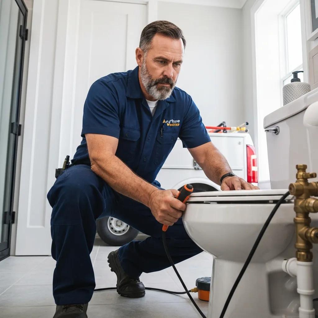 Anytime Rooter technician responding to an after-hours toilet emergency in Los Angeles