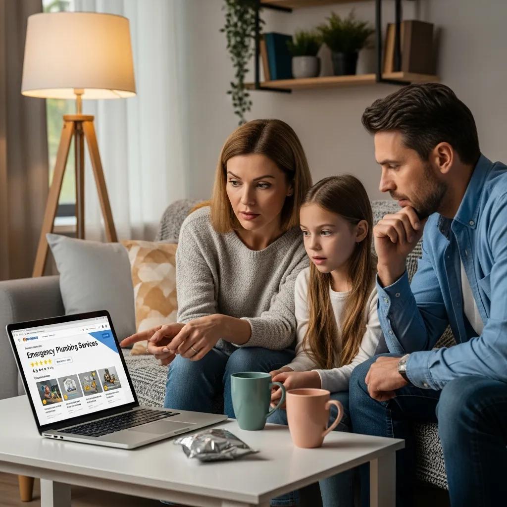 Homeowners reviewing emergency plumbing options to pick a reliable service