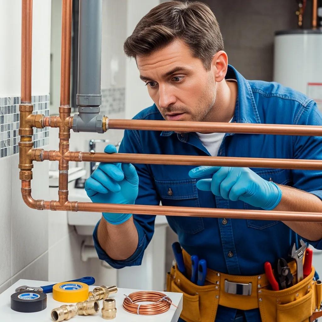 Plumber inspecting home pipes for urgent repair signs